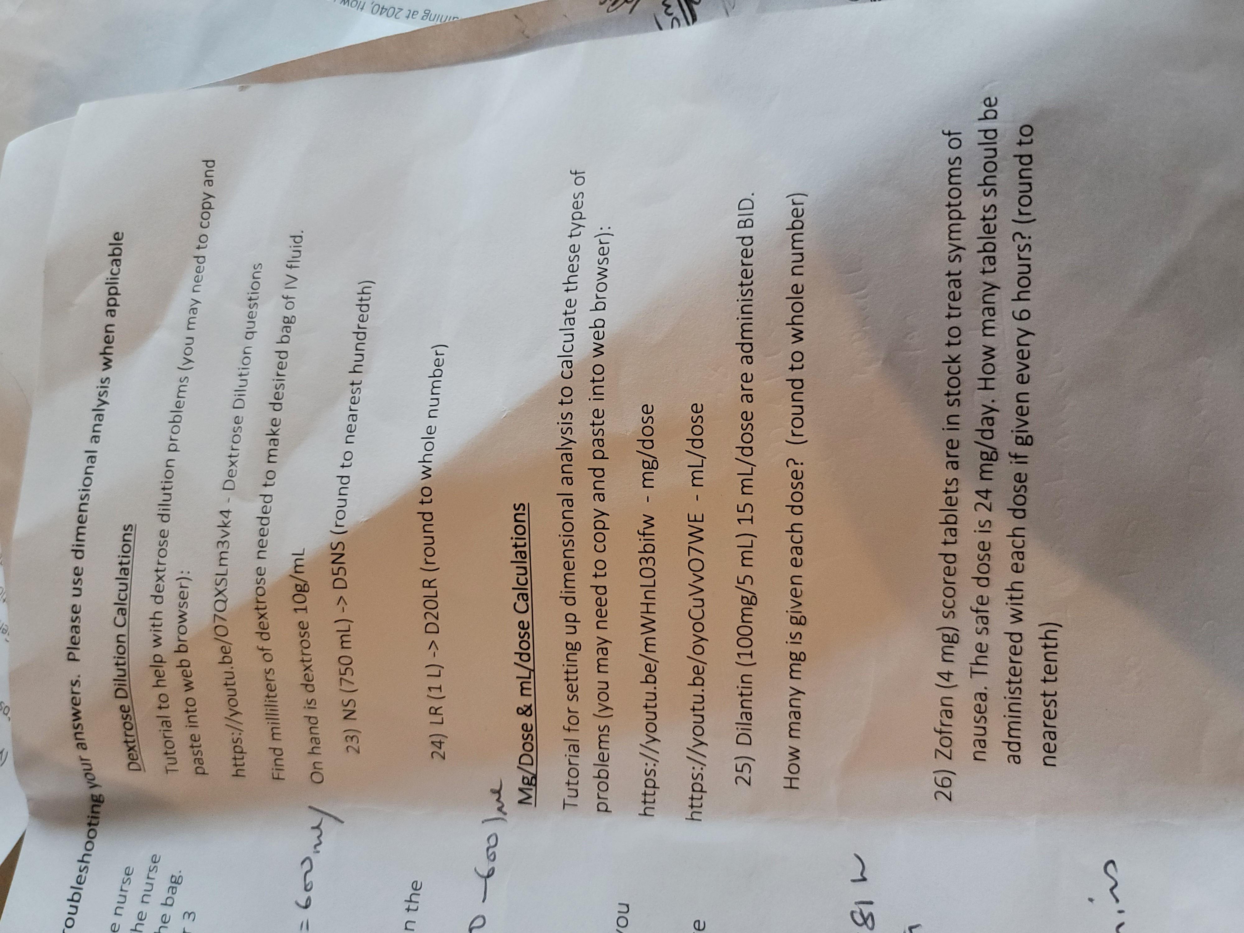 leshoot:- your answers. Please use dimensional