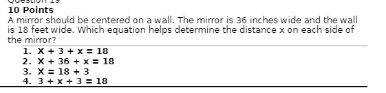 LIV 10 Points A mirror should be centered on a
