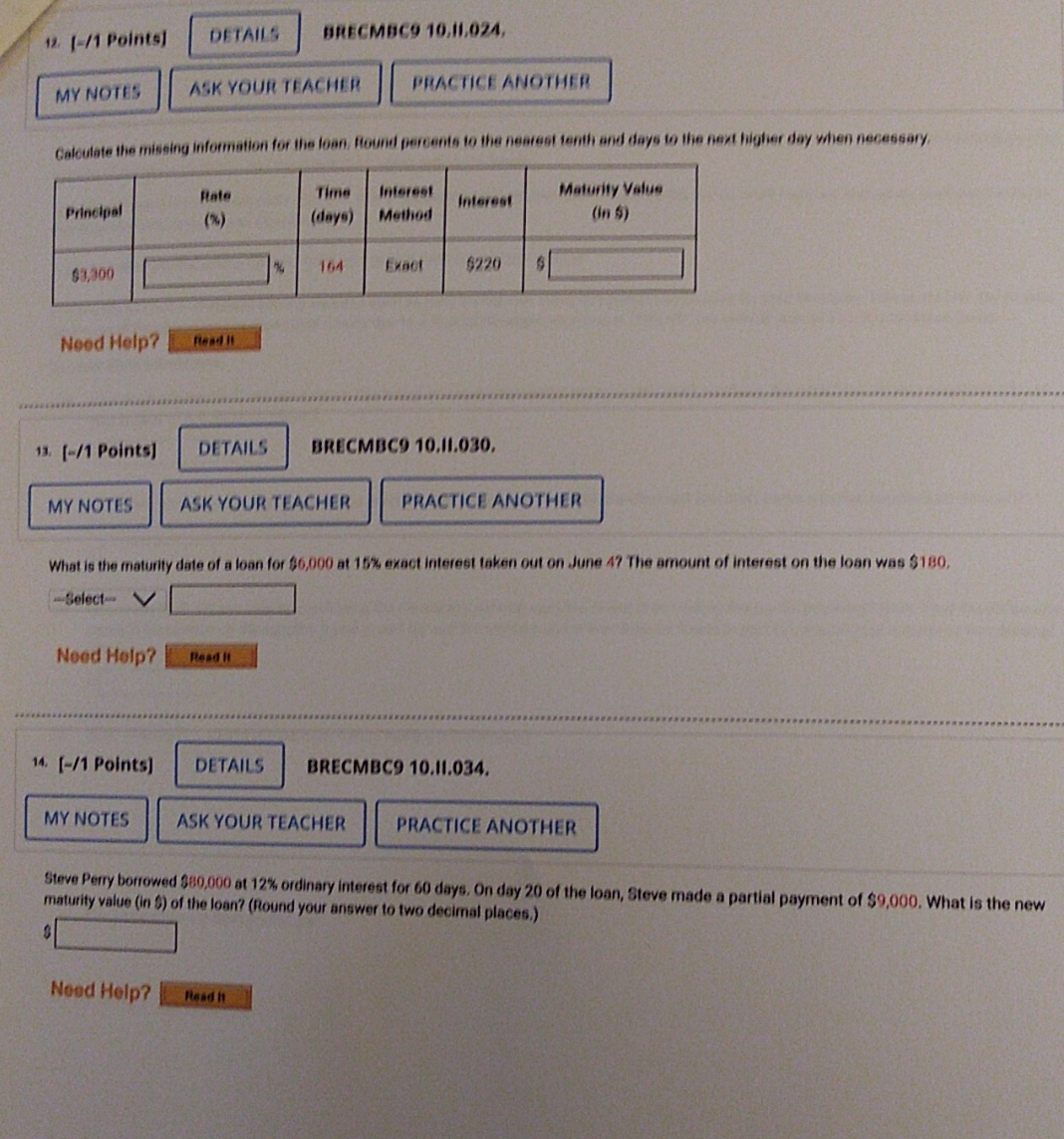 TYSM! thank you 12. [-/1 Points) DETAILS BRECMBC9