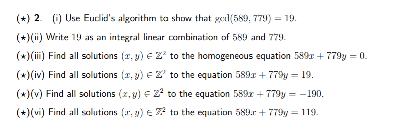 (ir) 2. (i) Use Euclid's algorithm to show
