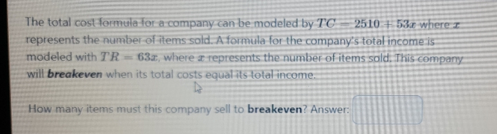 Mathmatics of Finanace The total cost formula for