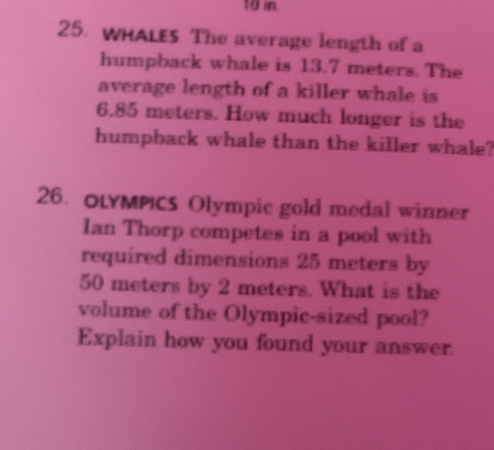 25. WHALES The average length of a humpback whale