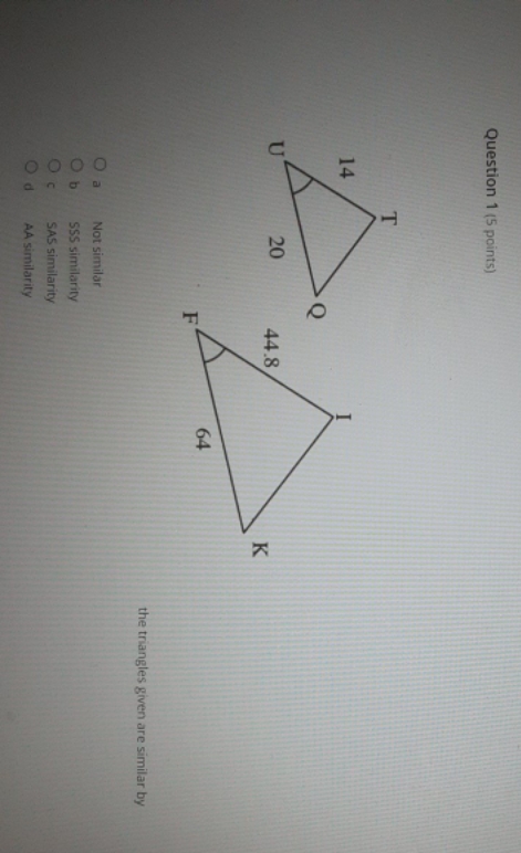 choose correct answer Question 1 (5 points) O