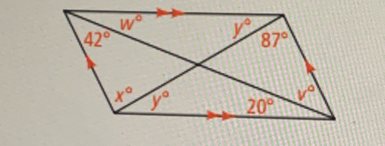 Find the value for y. Thank you very much \f