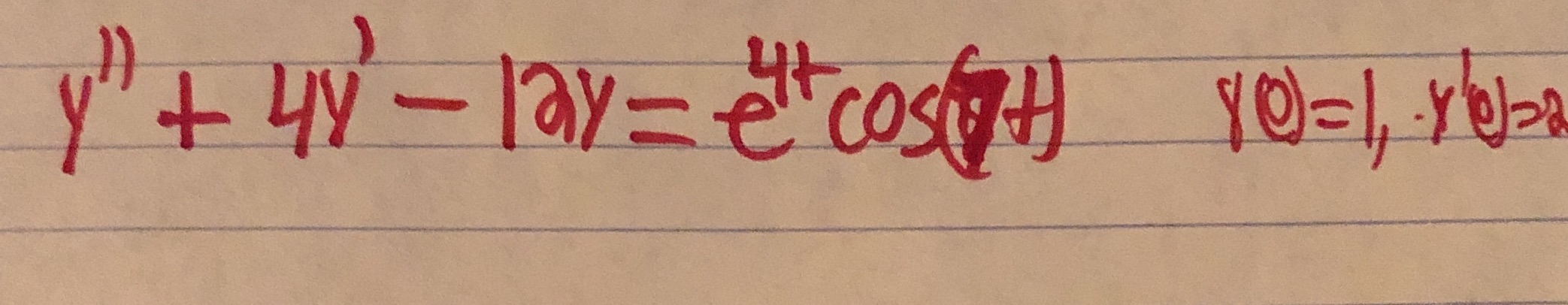 Please solve the DE using Laplace Transform
