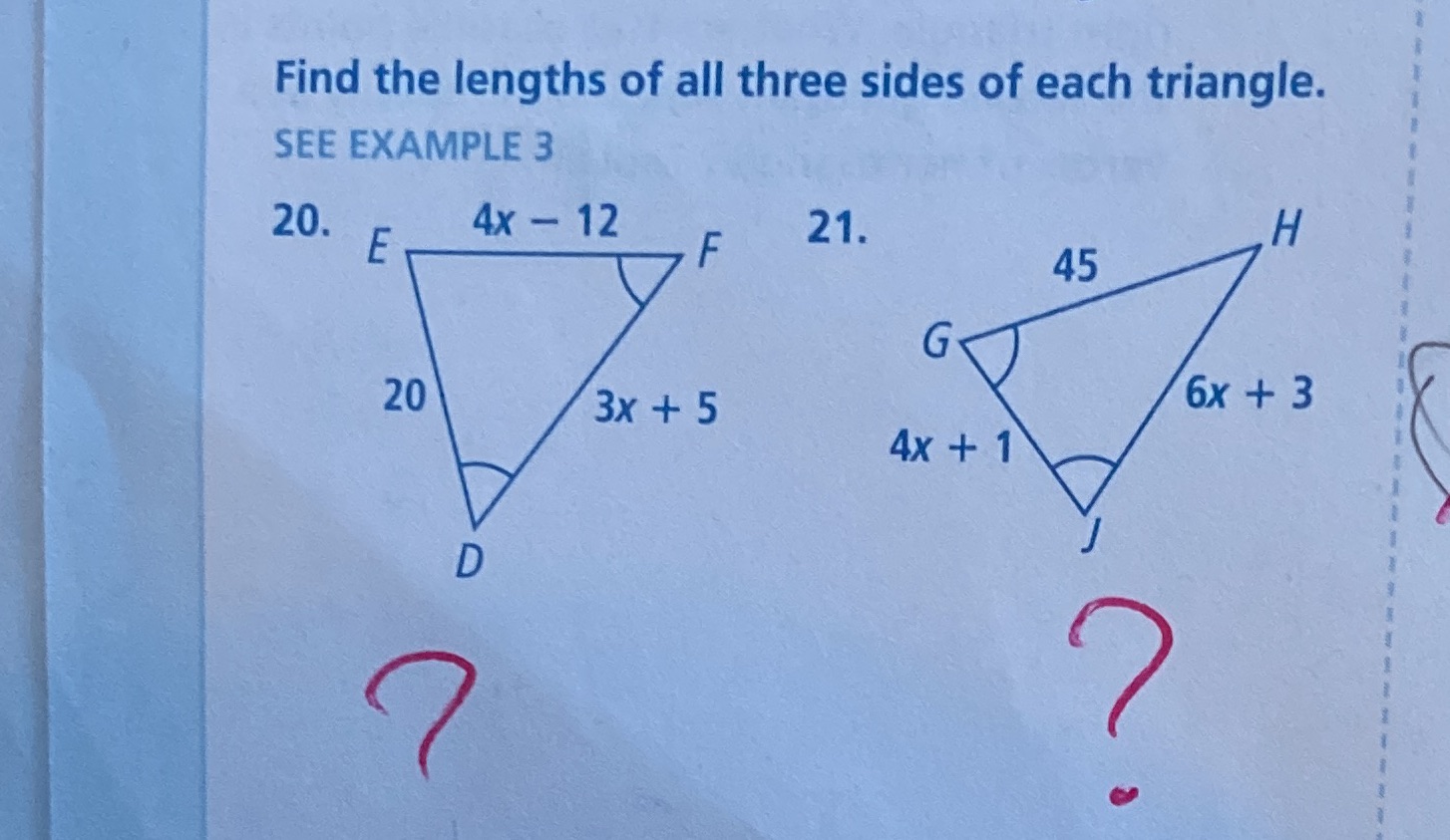 20 and 21 need a answer Find the lengths of all