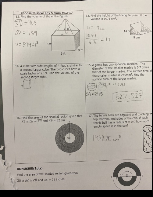 Need answers for ALLL questions with work. Ignore