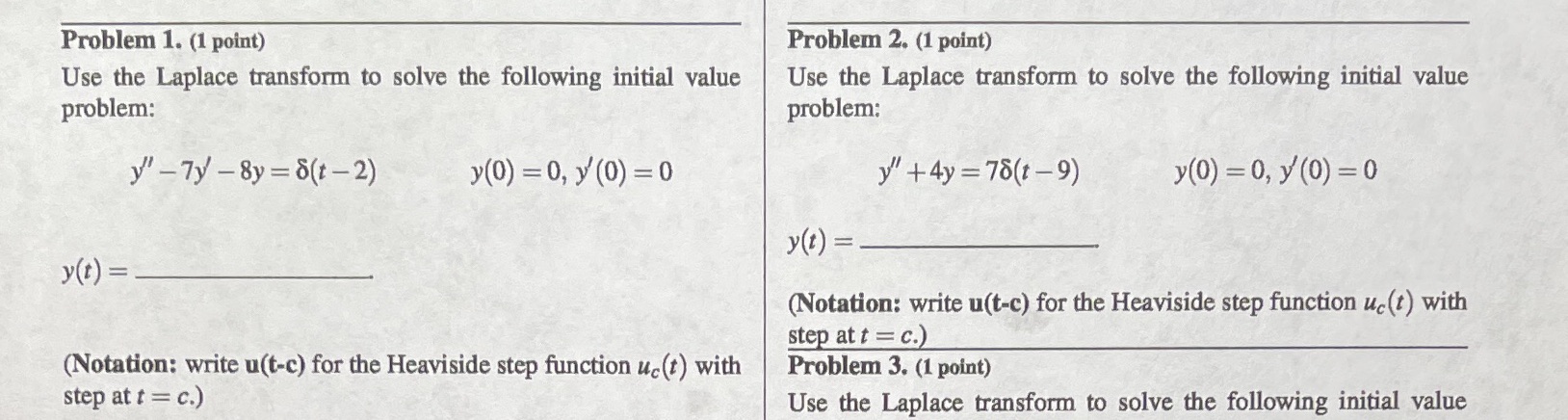 Can you help with 1 and 2? Problem 1. (1 point)