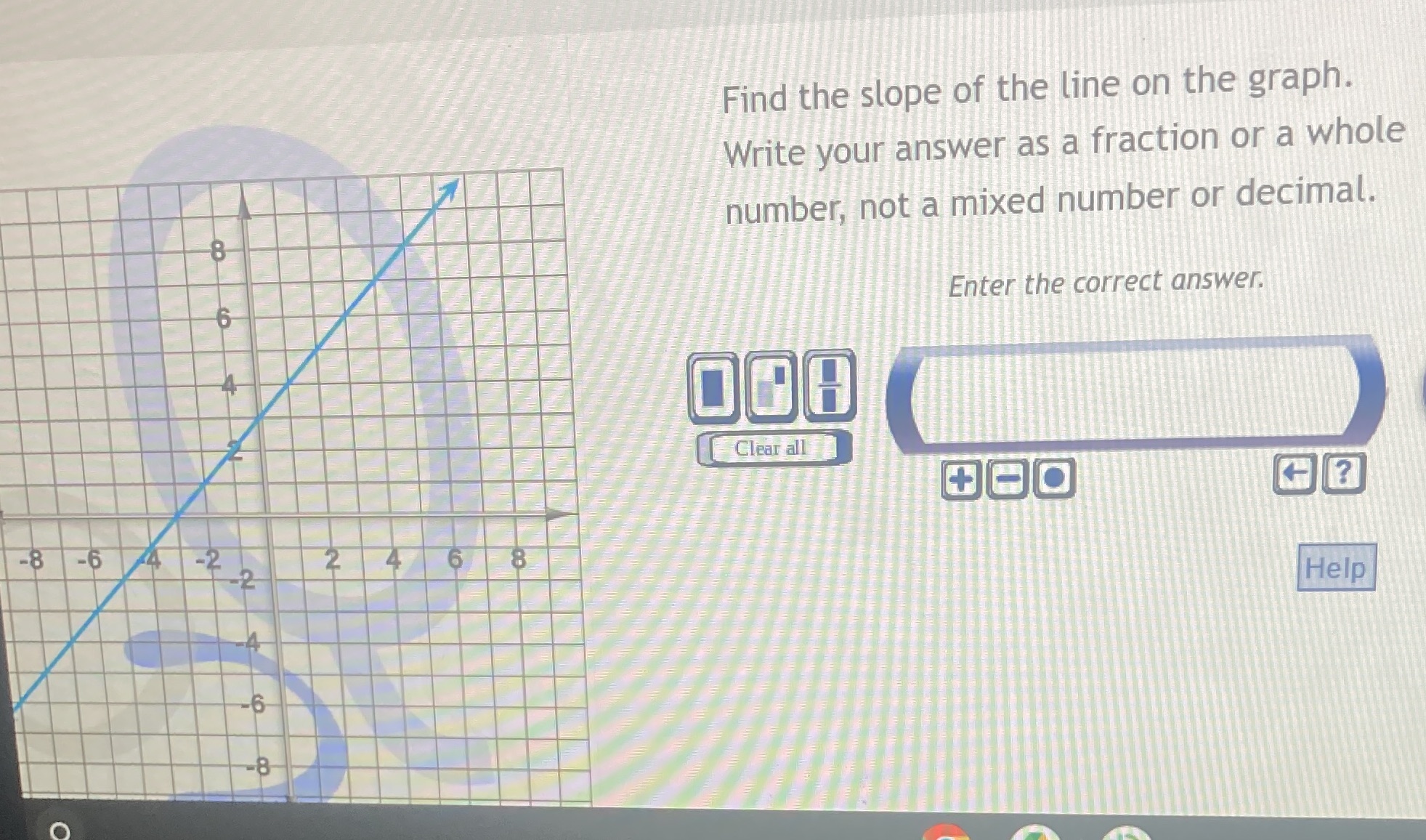Find the slope of the line on the graph. Write