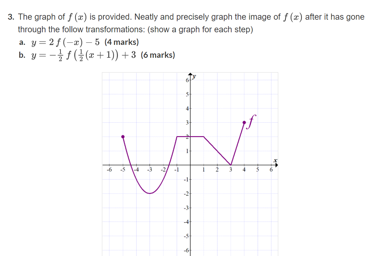 1. Answer the following for each of the given