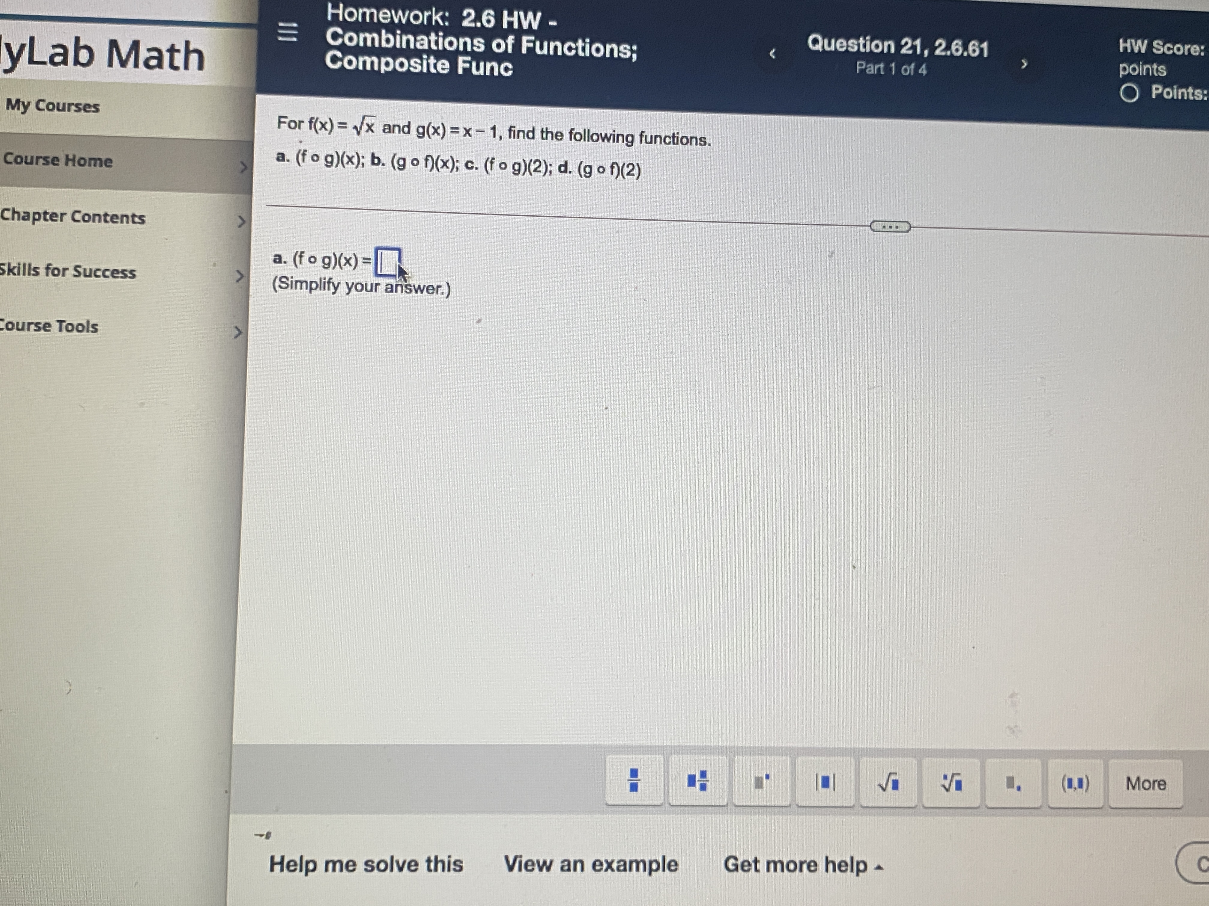 I Homework: 2.6 HW - E Combinations of Functions;
