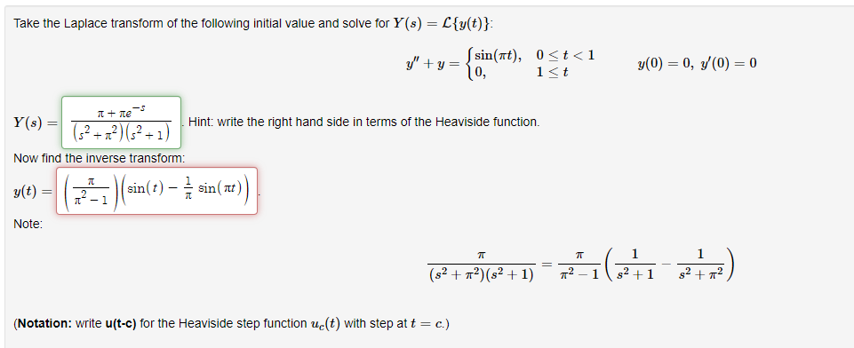Take the Laplace transform of the following