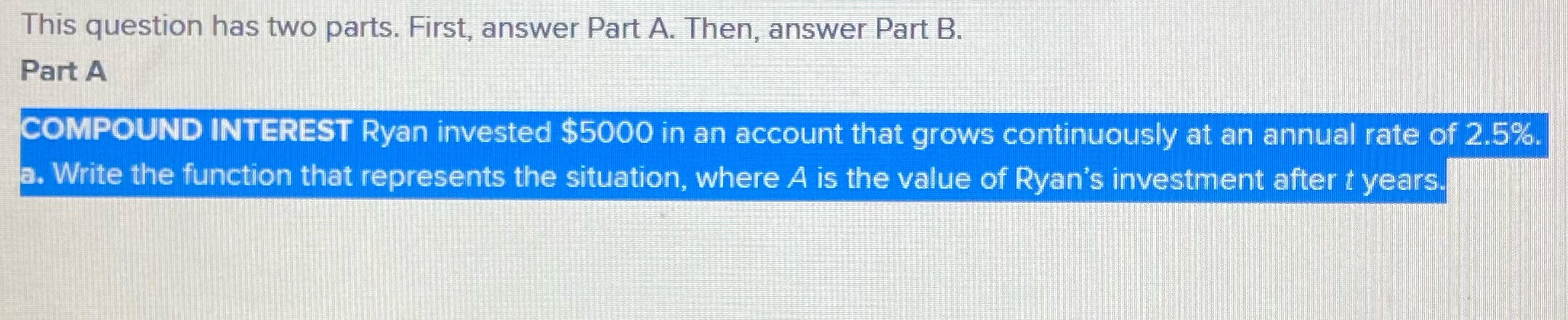 What's the answer This question has two parts.