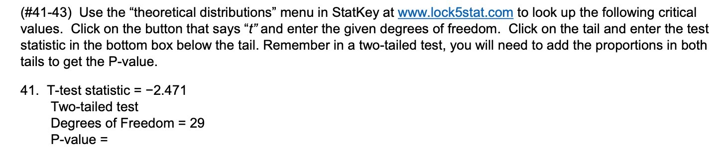 (#41-43) Use the "theoretical distributions" menu