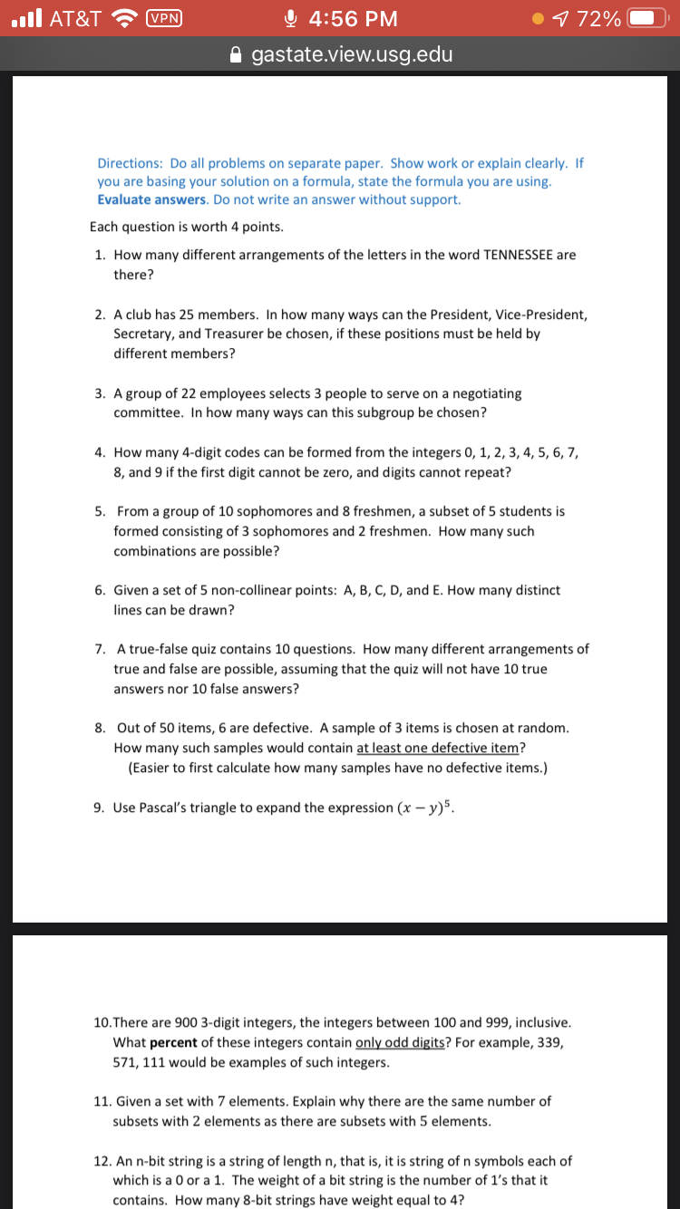 Q 4:56 PM 4 72% I H gastate.view.usg.edu