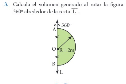 3. Calcula el volumen generado al rotar la figura