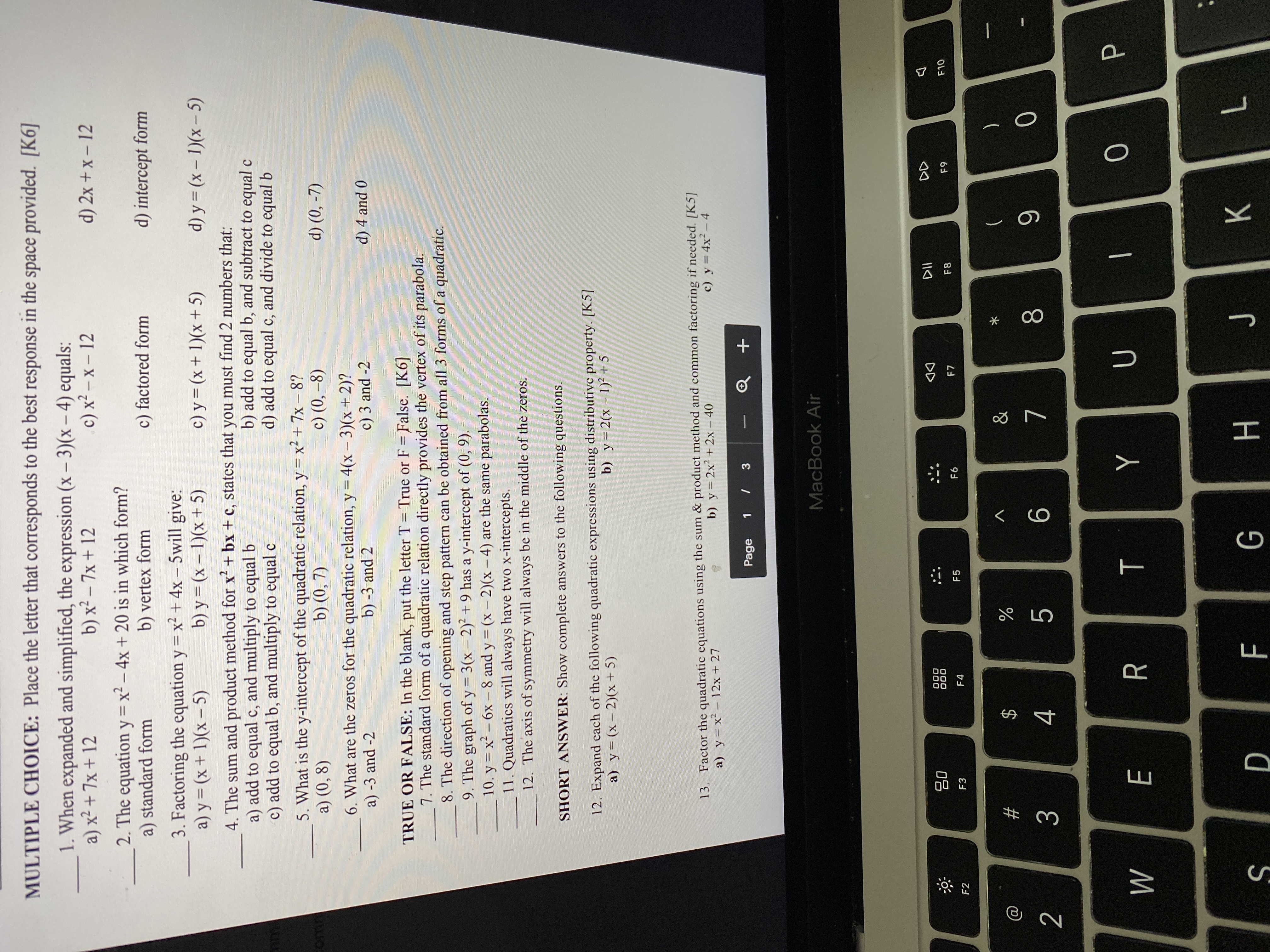 Please solve not using cursive MULTIPLE CHOICE: