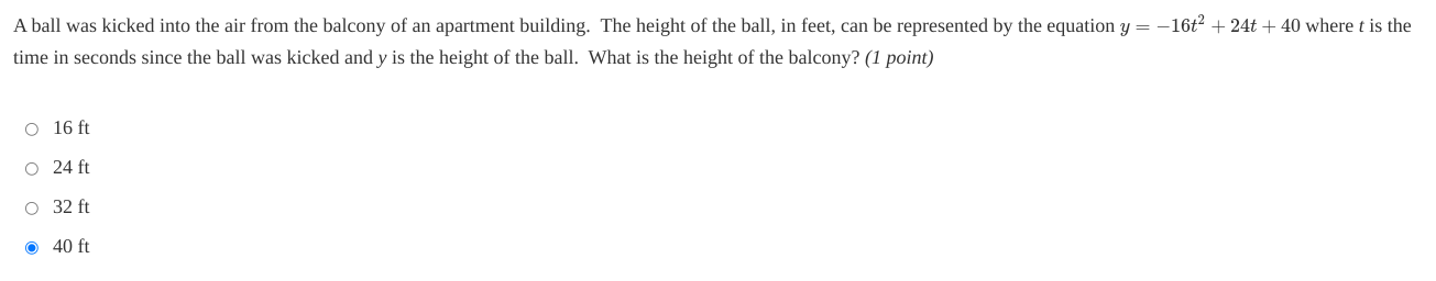 The graphs below represent four quadratic