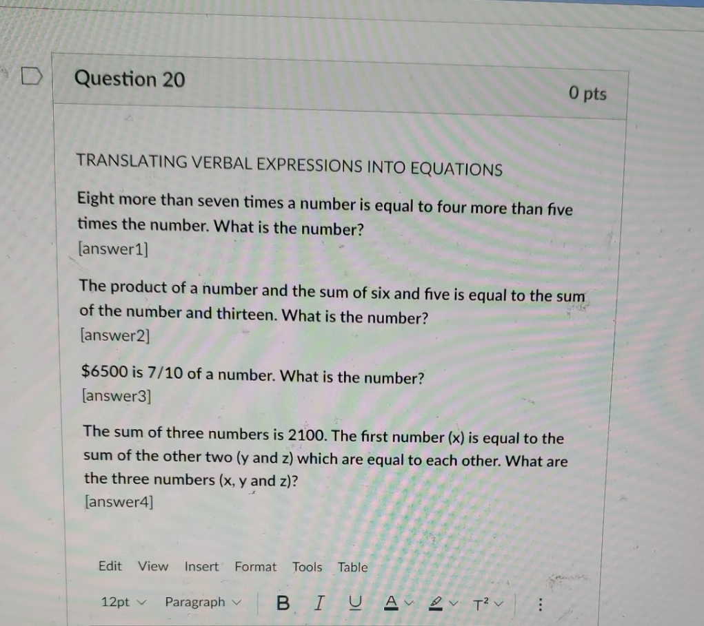 I want to know the answer please D Question 20 0