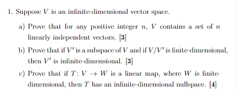 1. Suppose V is an infinite-dimensional vector