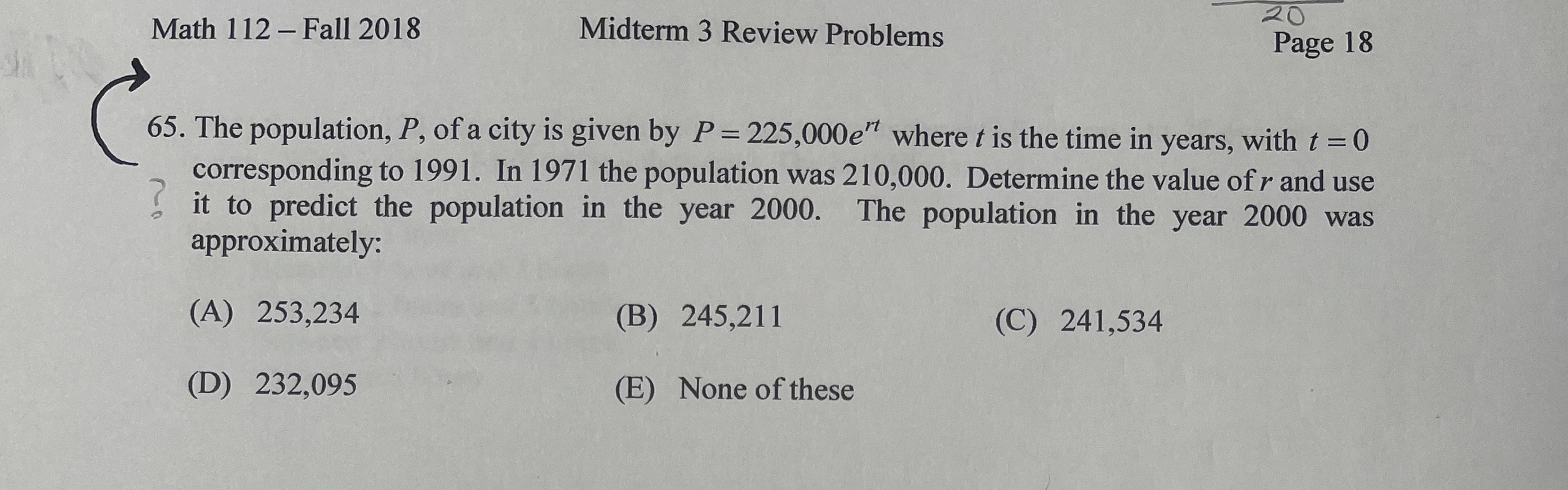 Math 112 - Fall 2018 Midterm 3 Review Problems 20
