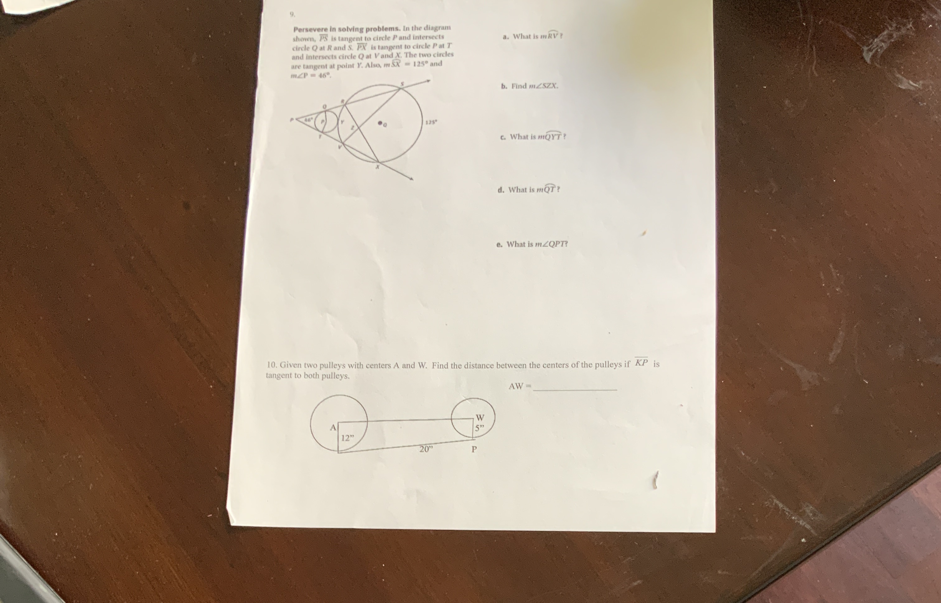 10. Persevere in solving problems. In the diagram