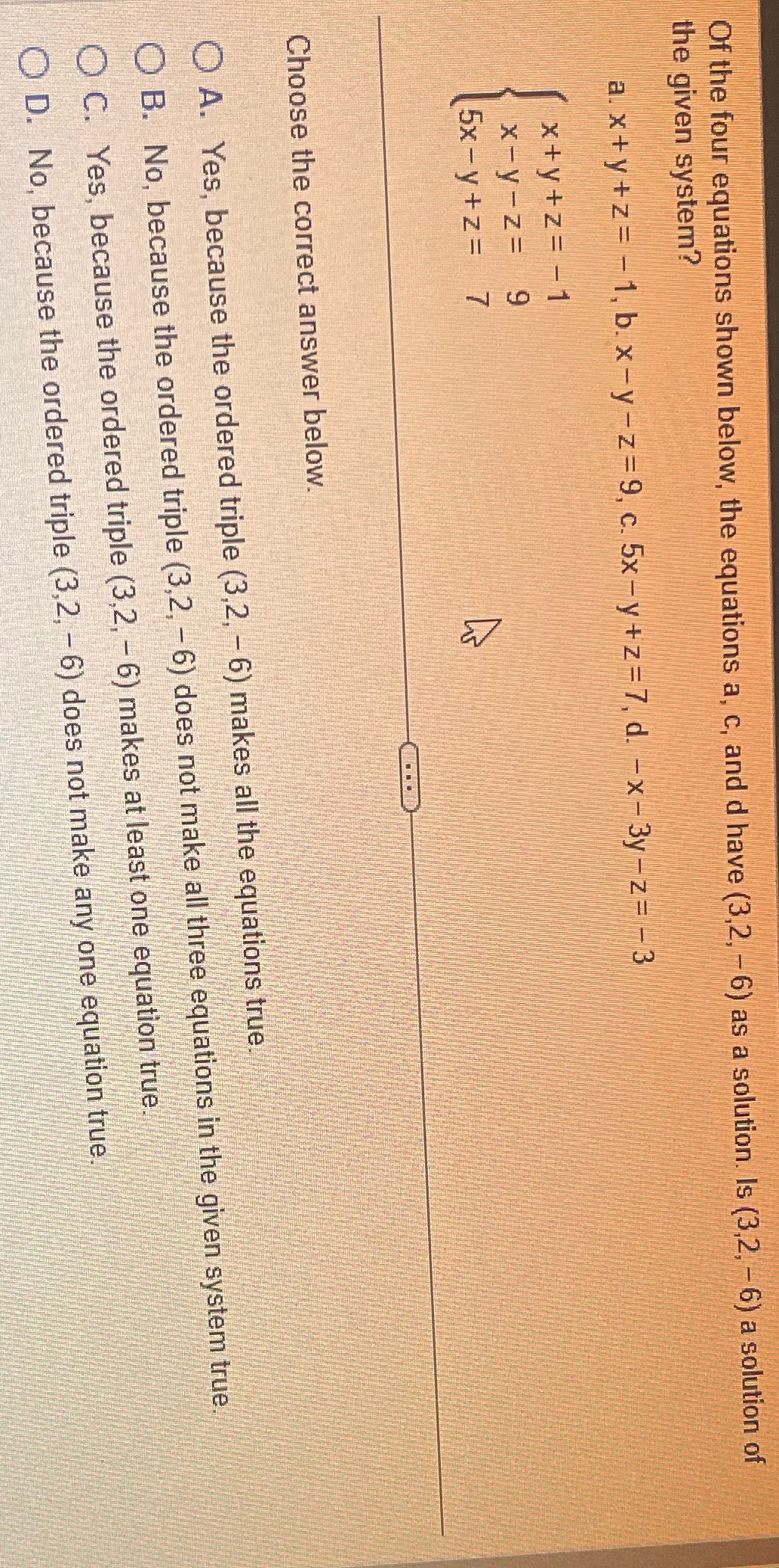 Of the four equations shown below, the equations