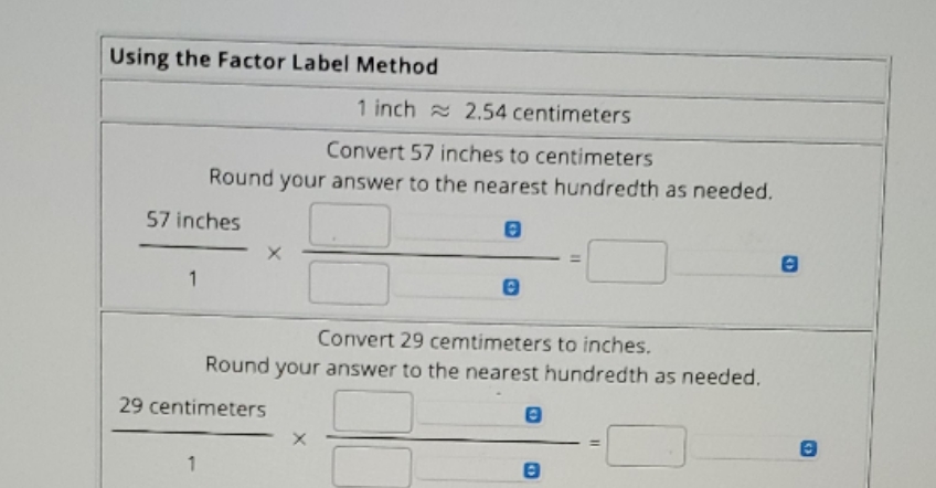 using the Factor label method Using the Factor