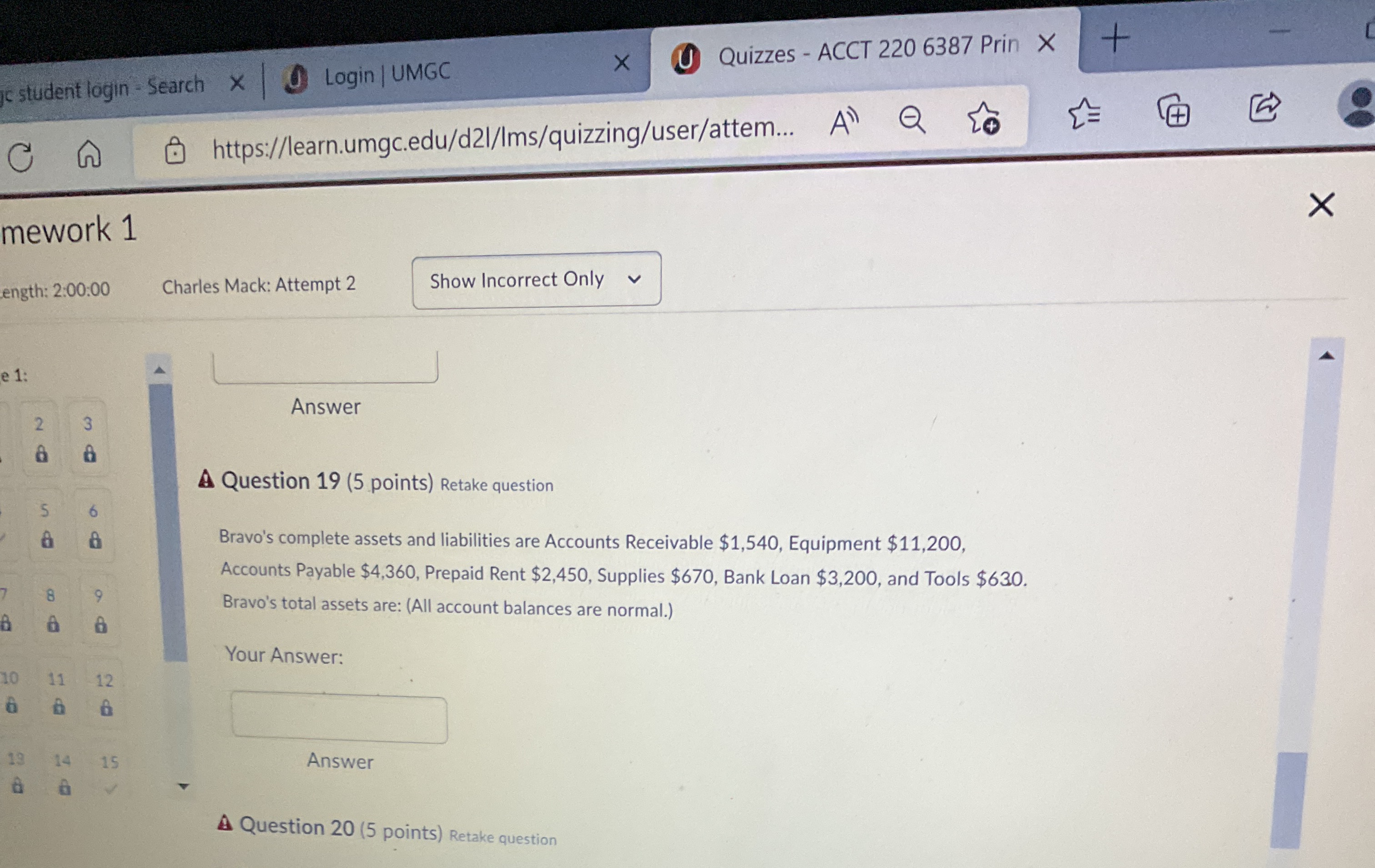 X U Quizzes - ACCT 220 6387 Prin X jc student
