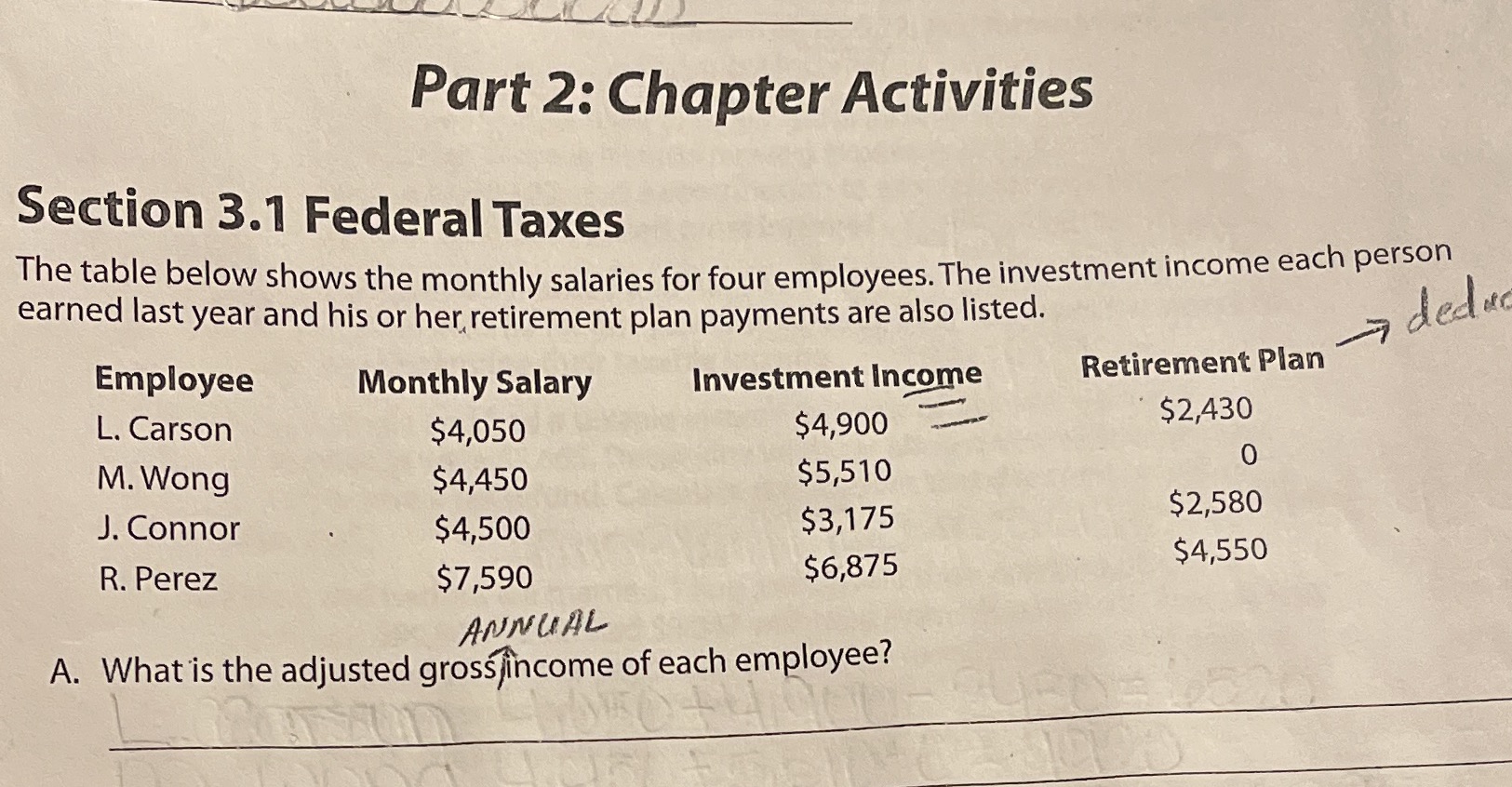 Part 2: Chapter Activities Section 3.1 Federal