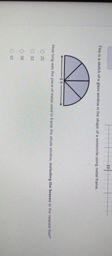 to the nearest foot This is a sketch of a glass