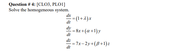 Value: Alpha=1 Beta=4 gamma=1 Question # 4: