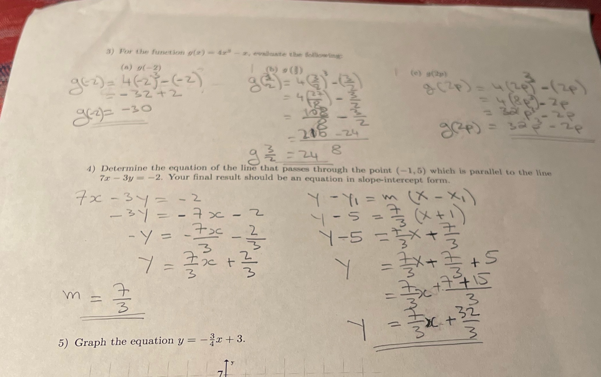a) For the function ((x) = 42" - z, evaluate the