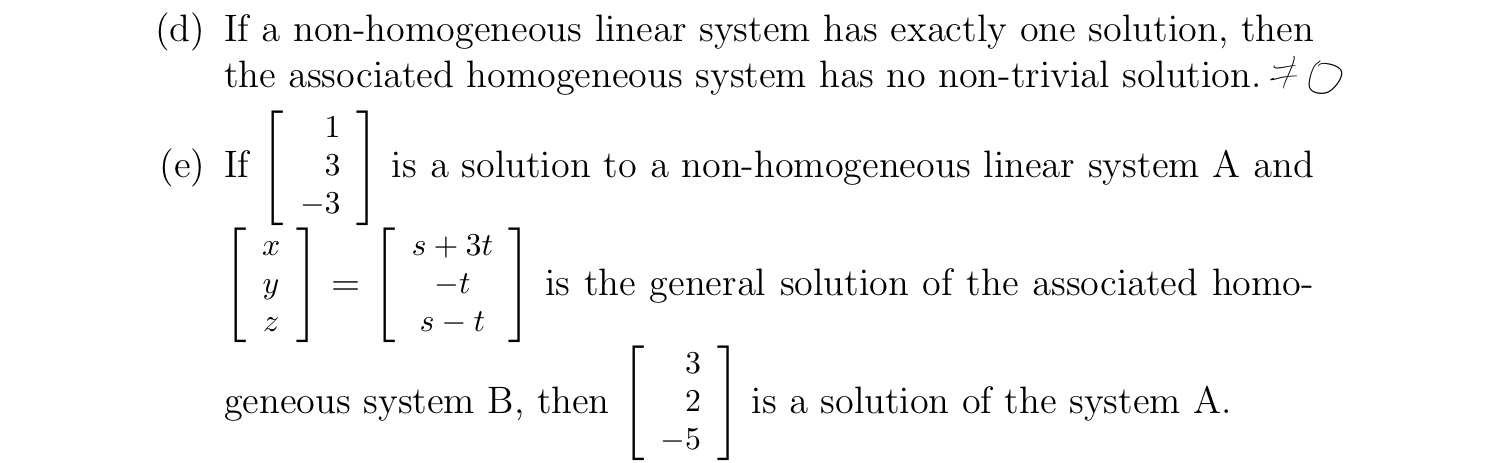 True or false. Justify answers. Please explain