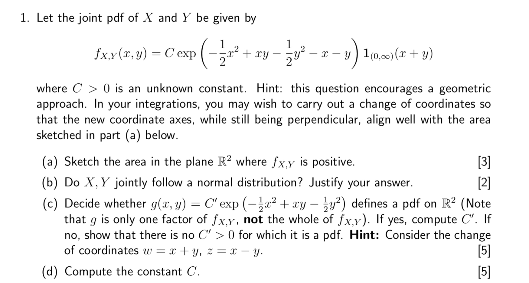 1. Let the joint pdf of X and Y be given by 1 1