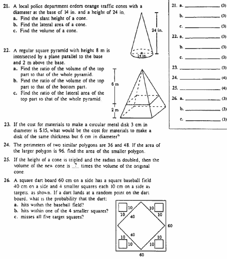 21. A local police department orders orange