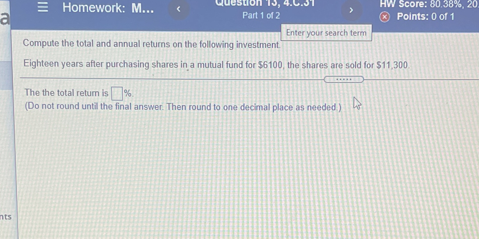 E Homework: M... Question 15, 4.0.31 HW Score: