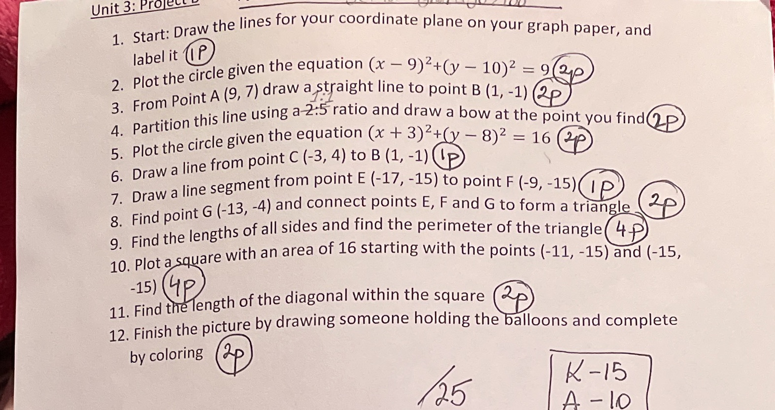 How to solve this equation coordinate plane Unit