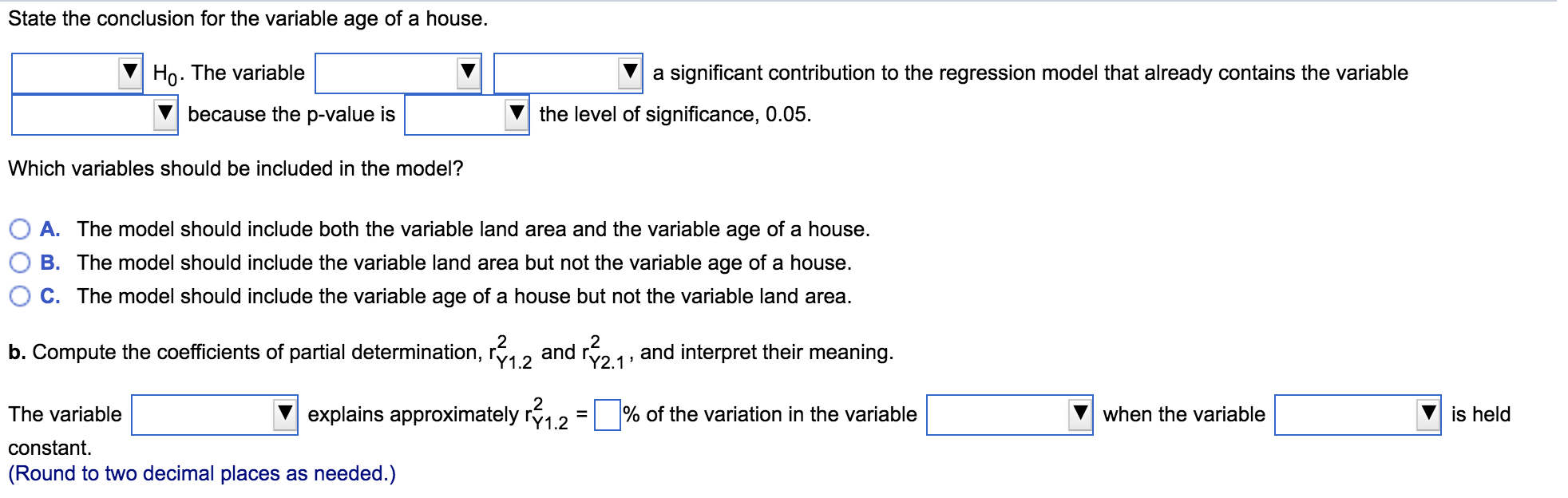 Part of the ANOVA summary table for using land