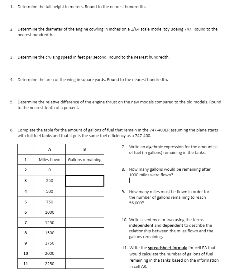 Directions: Neatly show your work, write units