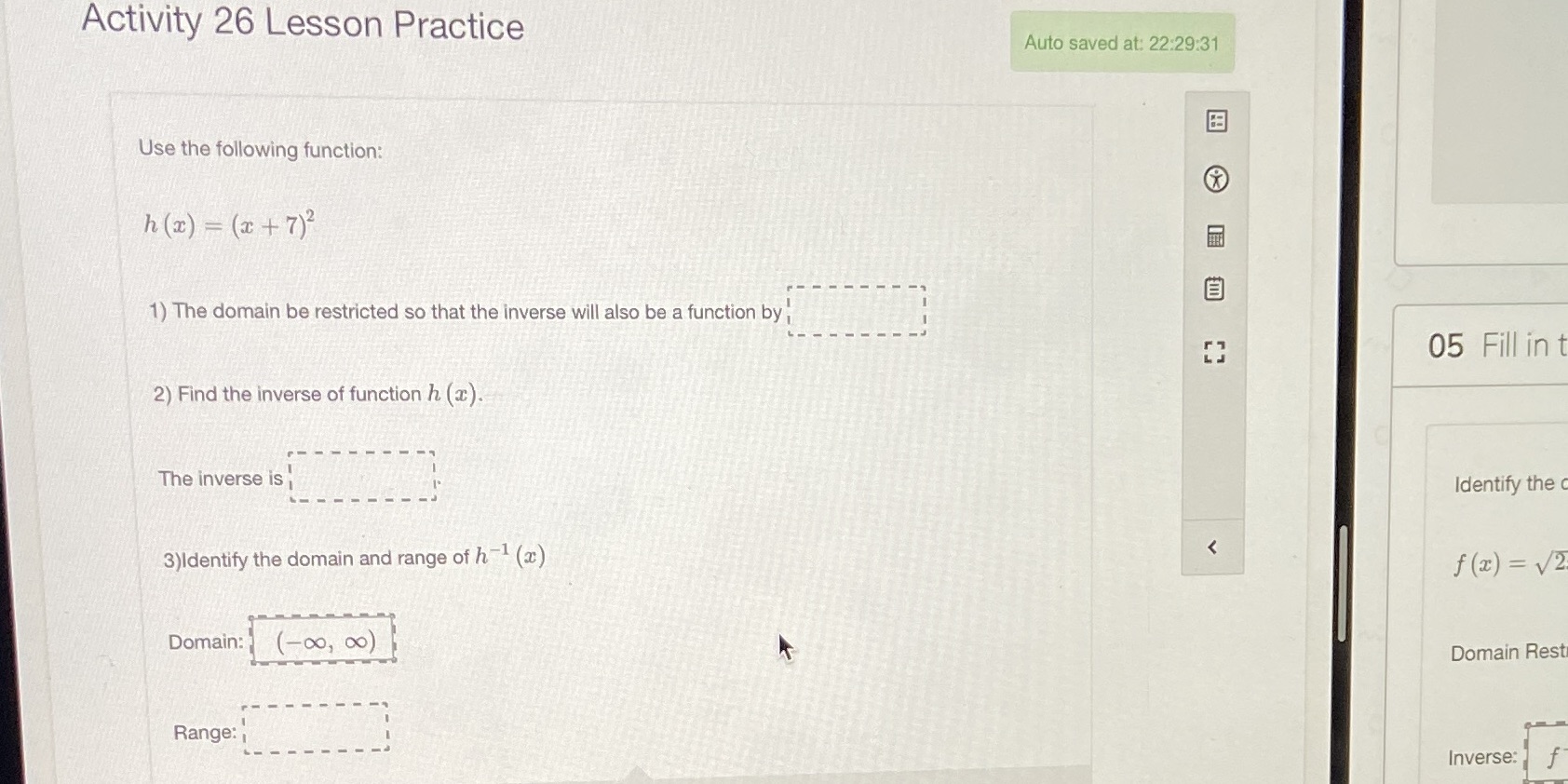Activity 26 Lesson Practice Auto saved at: