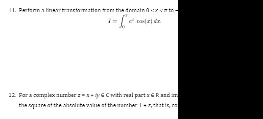 11. Perform a linear transformation from the