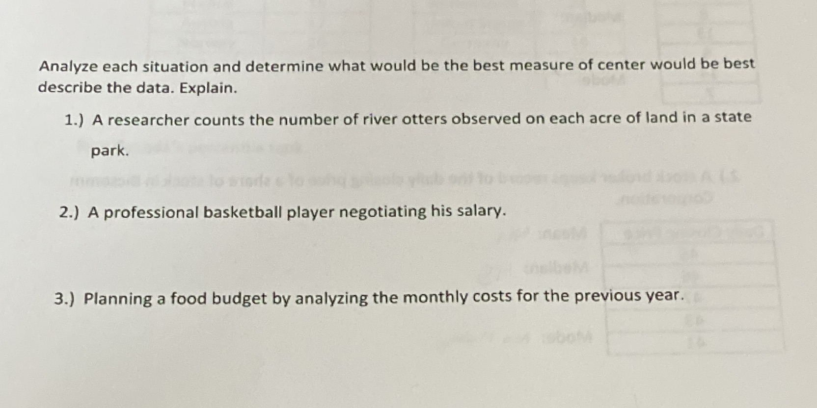 I need to know what to use for this the answer