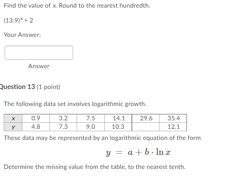 Find the value of x. Round to the nearest