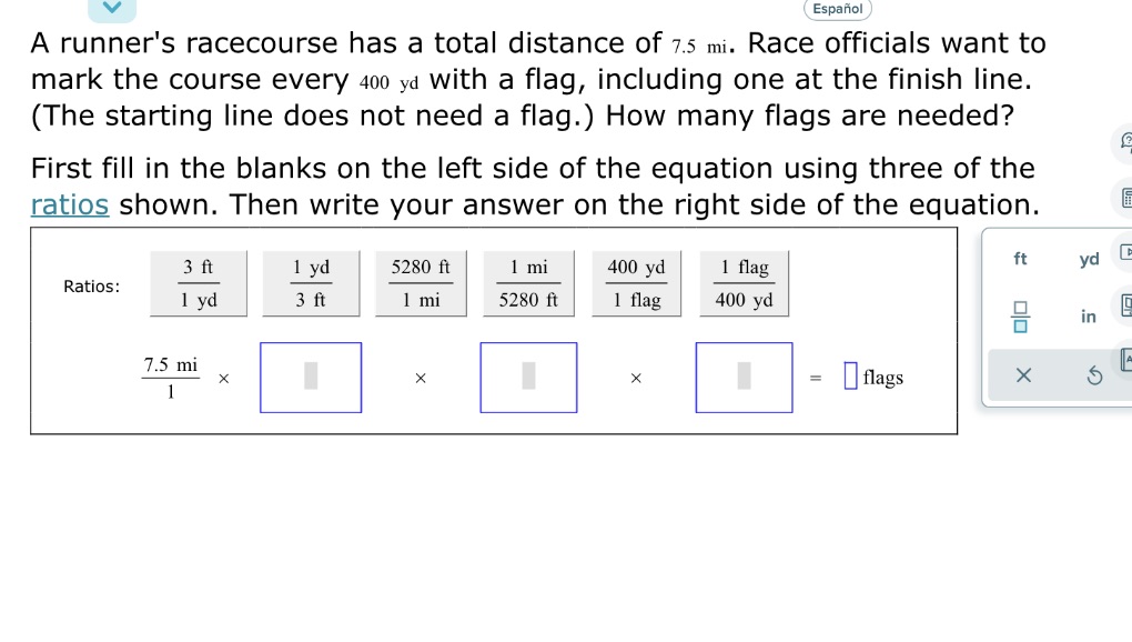 Espanol A runner's racecourse has a total