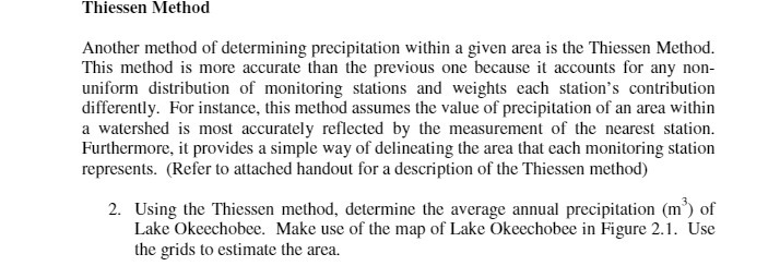 Thiessen Method Another method of determining