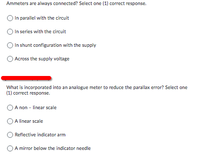 Some More Electrotechnology Questions. Ammeters
