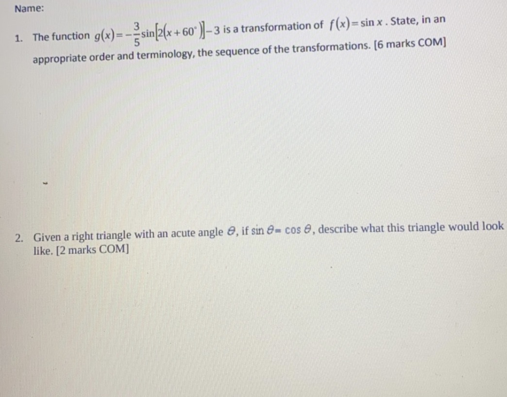 please don't use radians becuase its a grade 12