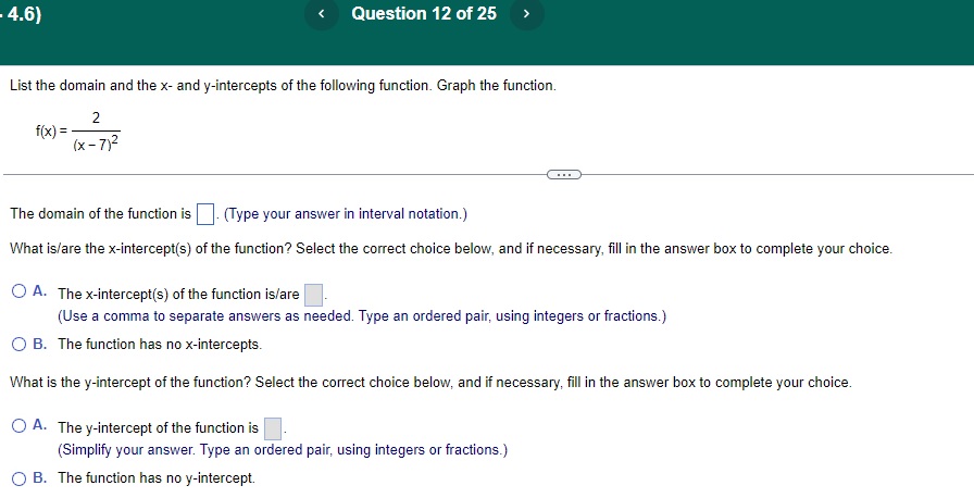 Question 1 i} of 25 2* Using a graphing