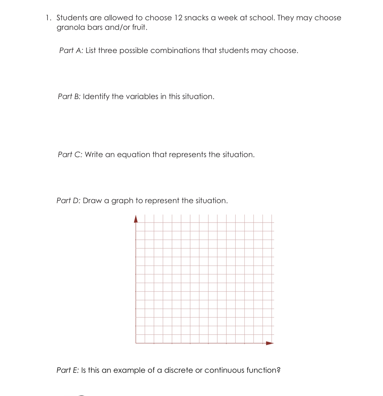 1. Students are allowed to choose 12 snacks a